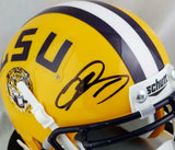 Odell Beckham Autographed LSU Tigers Yellow Schutt Mini Helmet- JSA Auth *Front