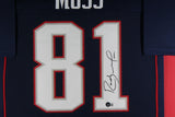 RANDY MOSS (Patriots blue TOWER) Signed Autographed Framed Jersey Beckett