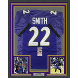 FRAMED Autographed/Signed JIMMY SMITH 33x42 Baltimore Purple Jersey JSA COA Auto