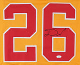 Damien Williams Signed Kansas City Chiefs Yellow Throwback Jersey (JSA COA) R.B.