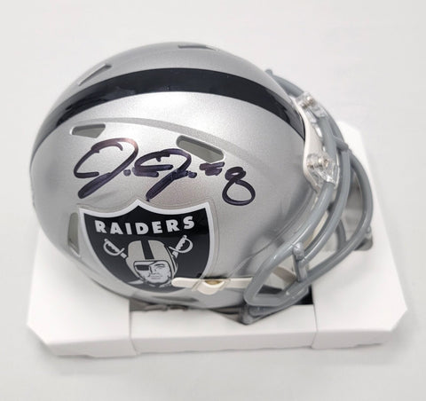 Josh Jacobs Autographed Las Vegas Raiders Speed Mini Helmet Beckett Witnessed