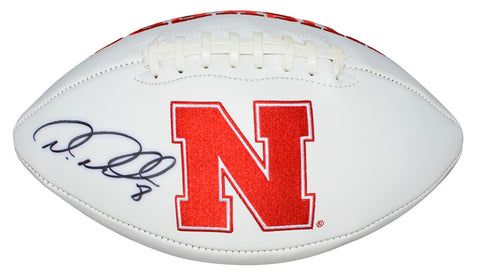 AMEER ABDULLAH SIGNED NEBRASKA CORNHUSKERS WHITE LOGO FOOTBALL COA