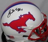 Lance McIlhenny Autographed SMU Mustangs Schutt Mini Helmet- JSA Witnessed Auth