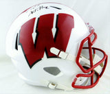 TJ Watt Autographed Wisconsin Badgers White Riddell Speed Helmet- JSA W Auth