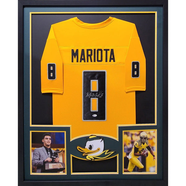 Marcus Mariotta Autographed Signed Framed Oregon Ducks Jersey BECKETT