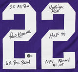 Paul Krause "Stat" Authentic Signed Purple Pro Style Jersey BAS Witnessed