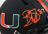 Reggie Wayne Autographed Miami Hurricanes Alt Black Mini Helmet-Beckett W Holo