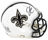 Saints Derek Carr Authentic Signed Flat White Speed Mini Helmet BAS Witnessed