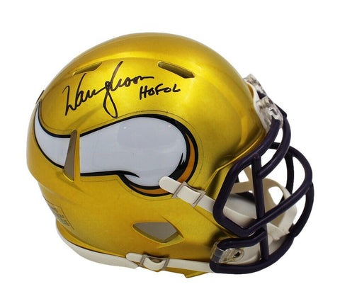 Warren Moon Signed Minnesota Vikings Speed Flash NFL Mini Helmet with "HOF 06"