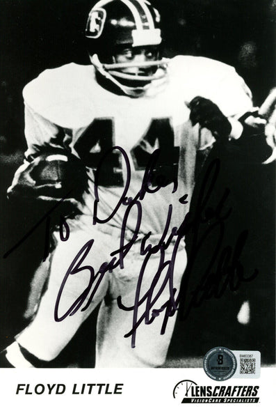 Floyd Little Signed Denver Broncos 5x7 Ad Card To Duke Beckett 45098