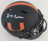 Gregory Rousseau Signed Miami Hurricanes Black Speed Full Sized Helmet (JSA COA)