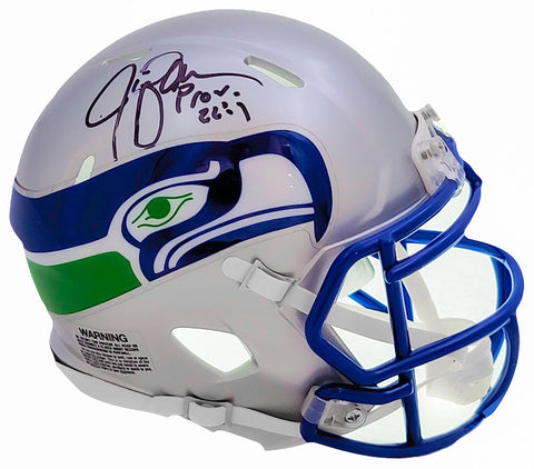 JIM ZORN AUTOGRAPHED SEAHAWKS SILVER THROWBACK SPEED MINI HELMET MCS 211076