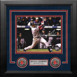 Dustin Pedroia 07 WS Action Boston Red Sox Autographed 8x10 Framed Photo JSA PSA