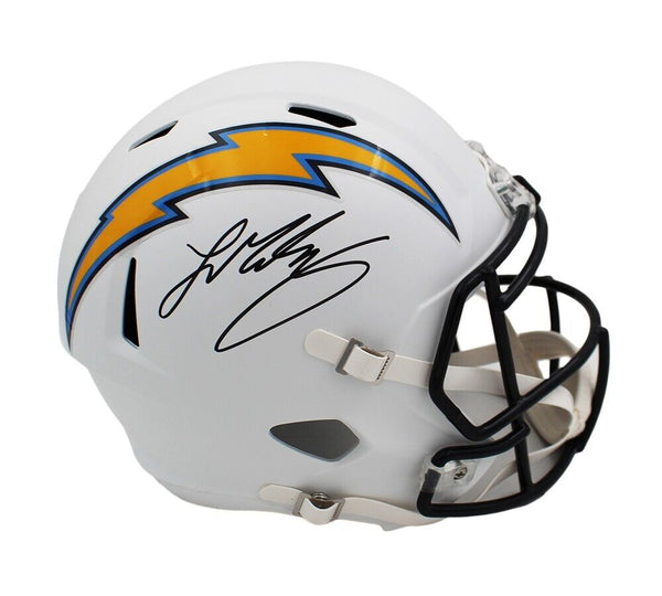 Ladd McConkey Signed Los Angeles Chargers Speed Full Size White Matte NFL Helmet