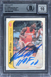 Hawks Dominique Wilkins HOF Signed 1986 Fleer Stickers #11 RC Auto 10 BAS Slab 3