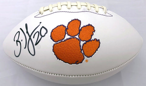 Brian Dawkins Autographed Clemson Tigers Logo Football Beckett Witnessed