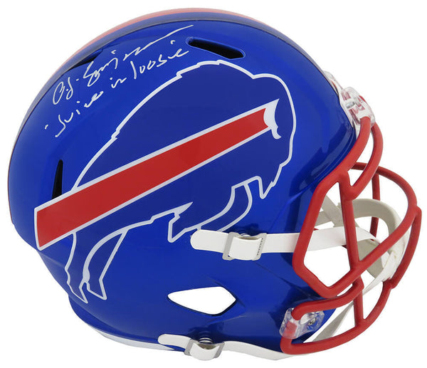 O.J. Simpson Signed Bills FLASH Riddell F/S Speed Replica Helmet w/Juice -SS COA