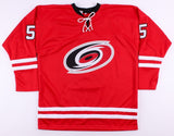 Noah Hanifin Signed Hurricanes Jersey (Beckett) 5th Overall Pick 2015 NHL Draft