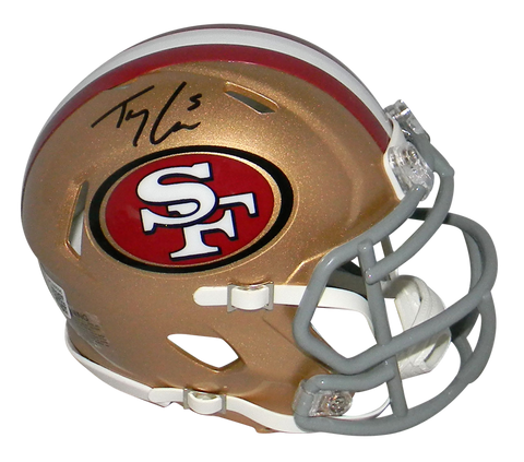 TREY LANCE AUTOGRAPHED SIGNED SAN FRANCISCO 49ERS SPEED MINI HELMET BECKETT