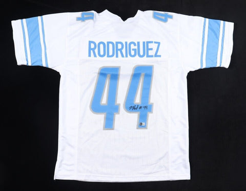 Malcolm Rodriguez Signed Detroit Lions Jersey (Beckett)Ex-Oklahoma St Linebacker