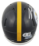 Steelers Pat Freiermuth Signed Speed Mini Helmet w/ Silver Sig BAS Witnessed