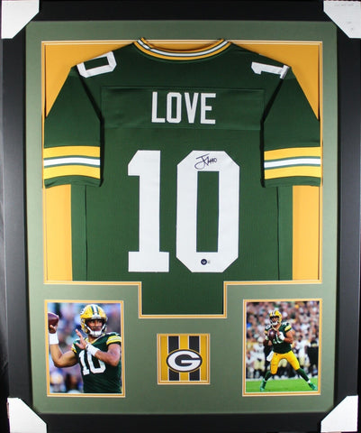 JORDAN LOVE (Packers green TOWER) Signed Autographed Framed Jersey Beckett