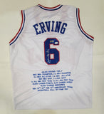 JULIUS ERVING SIGNED PRO STYLE "DR. J" CUSTOM XL STAT JERSEY JSA HOLOGRAM