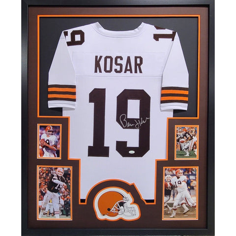 Bernie Kosar Autographed Signed Framed Cleveland Browns Jersey JSA