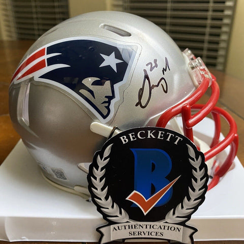 Sony Michel Signed New England Patriots Mini Helmet Beckett