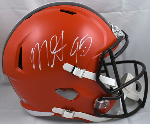 Myles Garrett Autographed Cleveland Browns F/S Speed Helmet - Beckett W Hologram