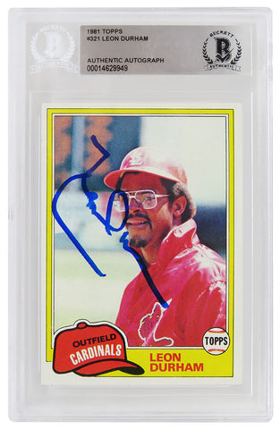 Leon Durham autographed 1981 Topps Rookie Baseball Trading Card #321 - (Beckett)