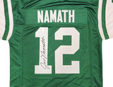 NEW YORK JETS JOE NAMATH AUTOGRAPHED GREEN JERSEY BECKETT BAS WITNESS 235428