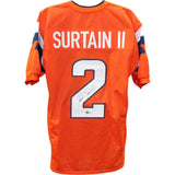 Patick Surtain Autographed/Signed Pro Style XL Orange Jersey Beckett 48632