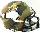 Randy Moss Signed Minnesota Vikings Camo Speed Mini Helmet - Beckett W *White