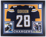 Melvin Gordon Signed Chargers 35x43 Custom Framed Jersey (JSA) 2016 Pro Bowl R.B