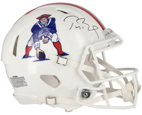 Tom Brady Autographed Patriots 1982-89 Throwback Authentic Helmet Fanatics