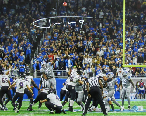 Justin Tucker Autographed 11x14 Photo Baltimore Ravens 66 Yard Record Beckett