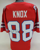 Dawson Knox Signed Bills Jersey (Beckett) Buffalo 2019 #3 Pick 2022 Pro Bowl T.E