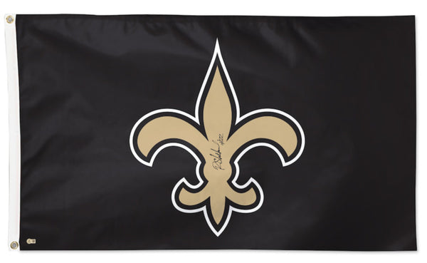 Rashid Shaheed Autographed New Orleans Saints Black 3' x 5' Deluxe Flag Beckett