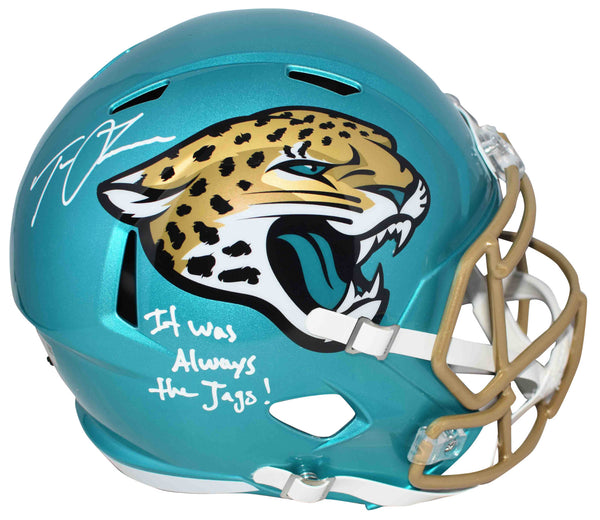 TREVOR LAWRENCE SIGNED JACKSONVILLE JAGUARS F/S FLASH HELMET W/ WAS ALWAYS JAGS