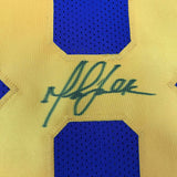 Autographed/Signed Marshall Faulk St. Louis Blue Football Jersey JSA COA