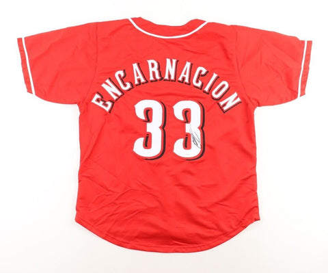 Christian Encarnacion Signed Cincinnati Reds Jersey (JSA) Cincy Rookie 1 B & 3 B