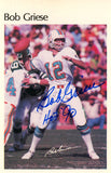 Bob Griese Autographed Miami Dolphins Mini Poster 23/50 HOF BAS 46112