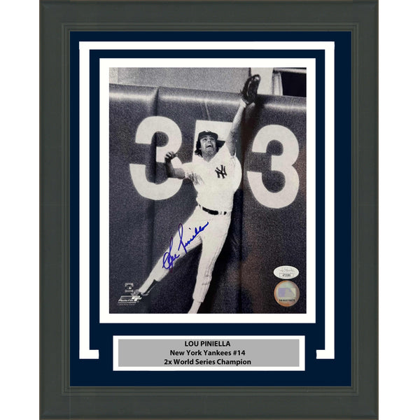 Framed Autographed/Signed Lou Piniella New York Yankees 8x10 Photo JSA COA