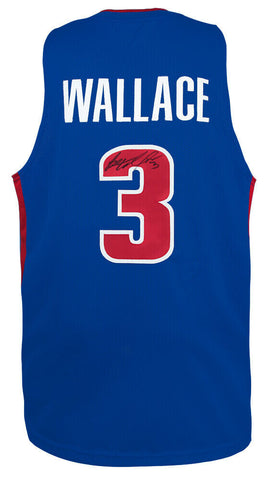 Ben Wallace (PISTONS) Signed Blue Custom Basketball Jersey (SCHWARTZ SPORTS COA)