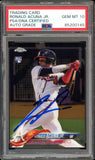 2018 Topps Chrome #193 Ronald Acuna Jr. RC Rookie PSA/DNA Auto GEM MINT 10