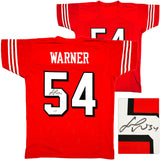 SAN FRANCISCO 49ERS FRED WARNER AUTOGRAPHED RED JERSEY BECKETT WITNESS 231913