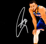 STEPHEN CURRY AUTOGRAPHED 16X20 PHOTO WARRIORS WITH LEBRON JAMES JSA 235690