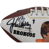 John Elway Autographed Denver Broncos Super Mini Football Beckett 44320