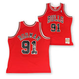 Dennis Rodman Autographed Chicago Bulls Mitchell Ness Basketball Jersey Beckett